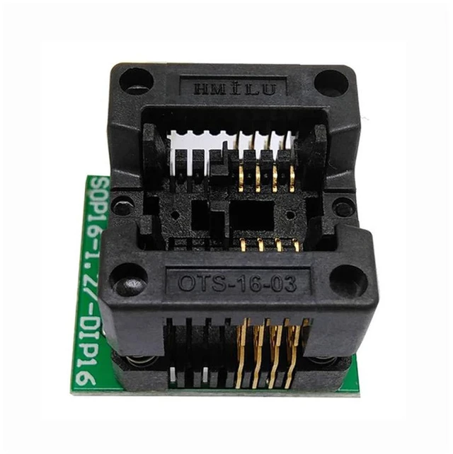 Alt view image 2 of 6 - AJMRTC Pack of 2 SOIC8 SOP8 to DIP8 Adapter Socket, 150mil IC Converter Module, Surface Mount to Through-Hole Socket for EZ Programmer, EEPROM Flash Chip Programming