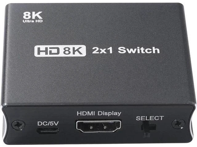 Main image of AJMRTC NK-W80 HDMI 2.1 2X1 Switcher 2 In 1 Out, 48Gbps High Speed Video Selector, Supports 8K@60Hz, 4K@120Hz, HDR HDCP2.3 for PS5 Xbox PC Monitor TV Projector