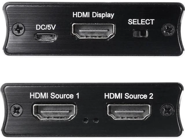Alt view image 4 of 5 - AJMRTC NK-W80 HDMI 2.1 2X1 Switcher 2 In 1 Out, 48Gbps High Speed Video Selector, Supports 8K@60Hz, 4K@120Hz, HDR HDCP2.3 for PS5 Xbox PC Monitor TV Projector