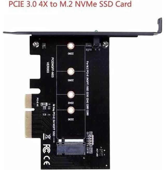 Alt view image 3 of 5 - AJMRTC M.2 NVMe M Key SSD to PCIe 3.0 X1 X4 Expansion Riser Card, NGFF M-Key PCI Express Converter Adapter, Supports 2230 2242 2260 2280 NVMe SSD for Desktop Motherboard