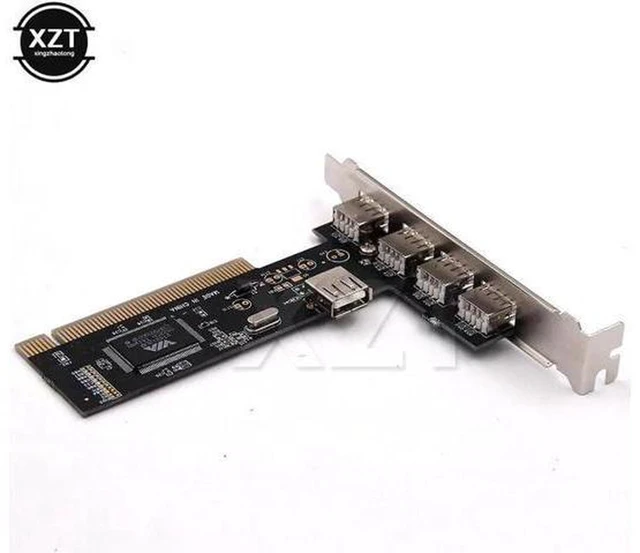 Alt view image 2 of 5 - AJMRTC PCI Controller Expansion Card, PCI to 4 Port USB 2.0 480Mbps Adapter with VIA Chipset, High Speed USB 2.0 Hub Riser Card for Desktop PC USB Peripheral Expansion