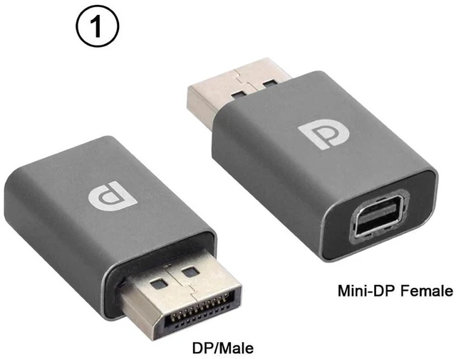 Alt view image 3 of 7 - AJMRTC 3 Pack Mini DP Male to DP Female 90 Degree Adapter, DisplayPort 1.2 4K@60Hz Ultra HD Extension Connector for Laptop PC Monitor TV Projector