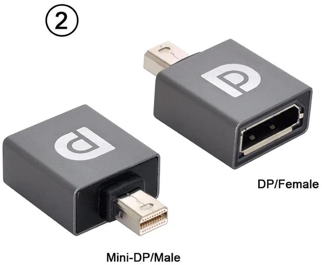 Alt view image 4 of 7 - AJMRTC 3 Pack Mini DP Male to DP Female 90 Degree Adapter, DisplayPort 1.2 4K@60Hz Ultra HD Extension Connector for Laptop PC Monitor TV Projector