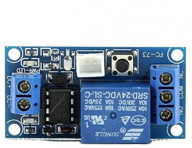 Alt view image 4 of 6 - AJMRTC 2 Pack 24V Bistable Self-Locking Relay Module, Push Button Latch Switch, Single Channel Latching Relay Controller for DIY Electronic Circuit Fan Light Pump Control