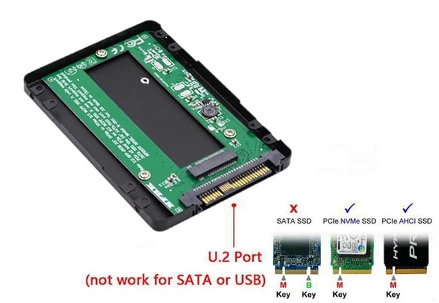 Alt view image 6 of 7 - AJMRTC SFF-8639 U.2 NVMe to M.2 NGFF M-Key SSD Enclosure Adapter, PCIe SSD Converter Case for Motherboard, Compatible with Intel 750 P3600 P3700 U.2 SSD Replacement