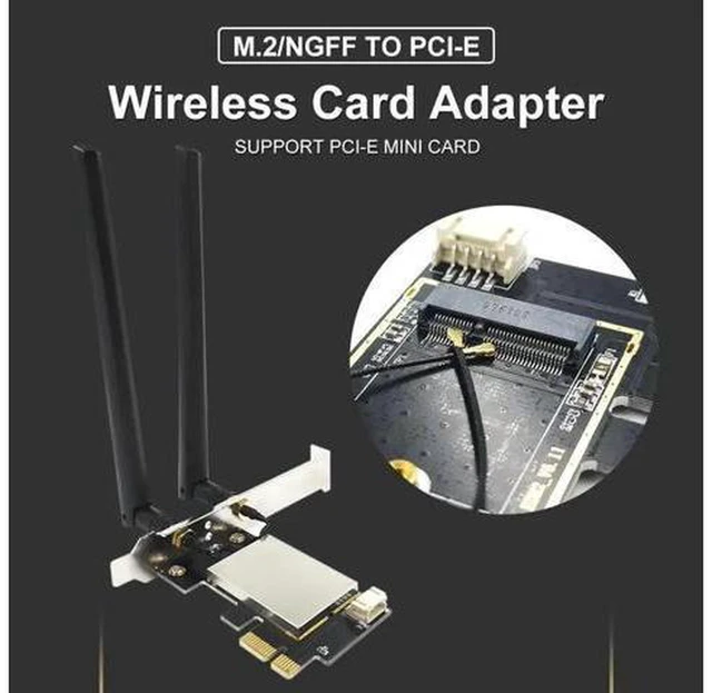 Alt view image 4 of 5 - AJMRTC M.2 NGFF A+E Key WiFi Bluetooth Wireless Card, 2.4Gbps PCIe WiFi Network Adapter, 2.4G 5G Dual Band for Laptop Mini PC Industrial Motherboard