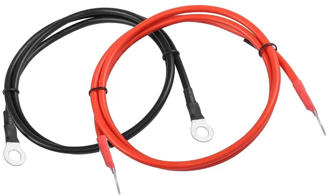 Alt view image 3 of 5 - AJMRTC 3.3FT 10AWG M8 Ring Terminal Cable, 1 Pair 12V 24V Battery Wire, Heavy Gauge Copper Cable for Car Motorcycle Solar Inverter Battery Connection