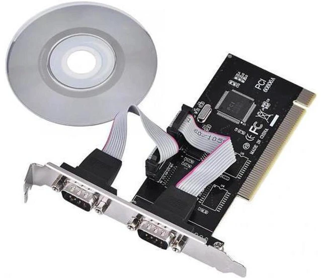Main image of AJMRTC PCIe to Dual DB9 RS232 Serial Adapter Card, 2 Port RS-232 COM Port Expansion Card for Desktop PC, Industrial Control, POS, Scanner, Serial Printer