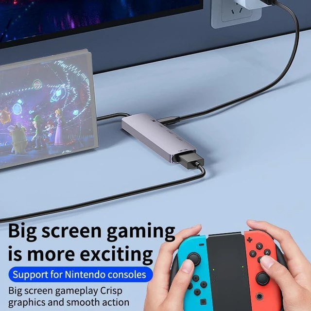 Alt view image 7 of 7 - AJMRTC 5 in 1 USB-C Multiport Docking Station, USB 3.0 5Gbps Hub, 4K@60Hz HDMI Output, Screen Mirroring Multiport Adapter for Laptop, PC, Type-C Devices