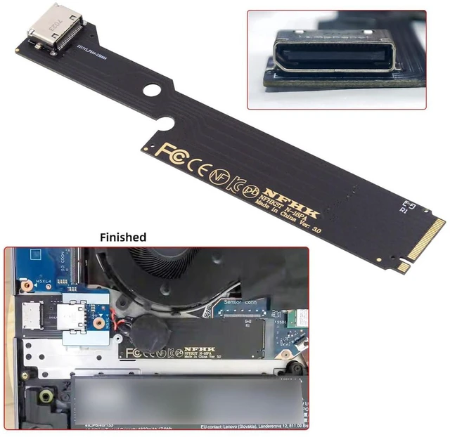 Alt view image 7 of 7 - AJMRTC M.2 M-Key PCIe 3.0 to OCuLink SFF-8612 SFF-8611 Host Adapter, PCIe x4 Expansion Board for External Graphics Card eGPU, NVMe SSD, Laptop Desktop Upgrade