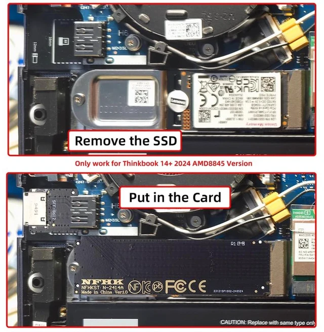 Alt view image 7 of 7 - AJMRTC M.2 M-Key PCIe 4.0 to OCuLink SFF-8612 SFF-8611 Host Adapter, Custom Fit for 2024 ThinkBook 14+ AMD 8845H, For External eGPU Graphics Card & NVMe SSD Expansion