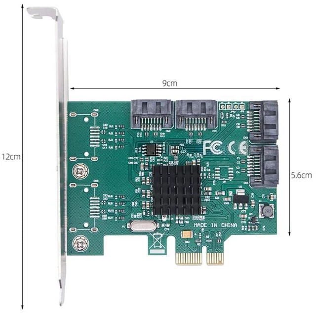 Alt view image 4 of 5 - AJMRTC 4 Port SATA 3.0 to PCIe x1 Expansion Card, 7Pin SATA III Controller Adapter, 5Gbps Speed, for Desktop HDD SSD IPFS Storage Expansion