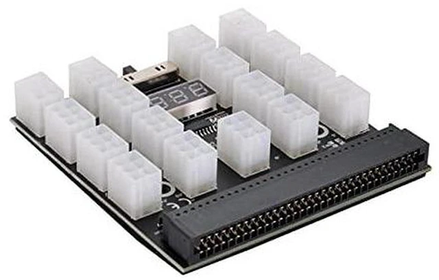 Main image of AJMRTC 1200W Server PSU Breakout Board, 17-Port ATX 6Pin PCIe Power Adapter Board, Compatible with DPS-800GB, DPS-1200FB, DPS-1200QB Server Power Supply for GPU Mining and Bench Power