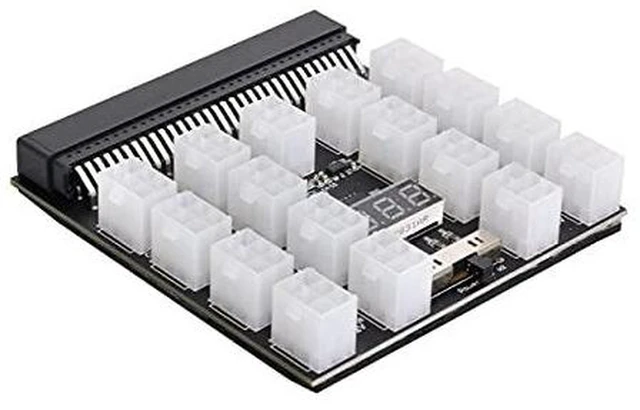 Alt view image 5 of 7 - AJMRTC 1200W Server PSU Breakout Board, 17-Port ATX 6Pin PCIe Power Adapter Board, Compatible with DPS-800GB, DPS-1200FB, DPS-1200QB Server Power Supply for GPU Mining and Bench Power