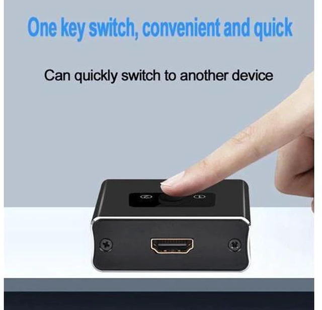 Alt view image 6 of 6 - AJMRTC Bi-Directional HDMI 2.0 Switch Splitter, 2x1 / 1x2 HDMI Signal Selector, No External Power Required, Aluminum Alloy Housing, 4K@60Hz HDR HDCP2.2 Video Switcher for PC, Game Console, TV, Monitor