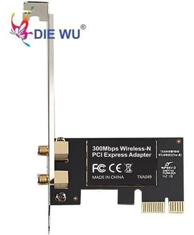 Alt view image 3 of 5 - AJMRTC 300Mbps PCI Express Wireless N WiFi Adapter, 2.4GHz 802.11b/g/n PCIe Desktop Network Card, Internal WLAN NIC with Antennas for Desktop PC Internet Streaming Gaming Online Work