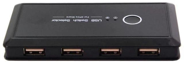 Alt view image 7 of 7 - AJMRTC USB 2.0 KVM Sharing Switch Selector, 2 Computers Share 4 USB Ports, Manual USB Switch for Keyboard, Mouse, Scanner, Printer, U Disk
