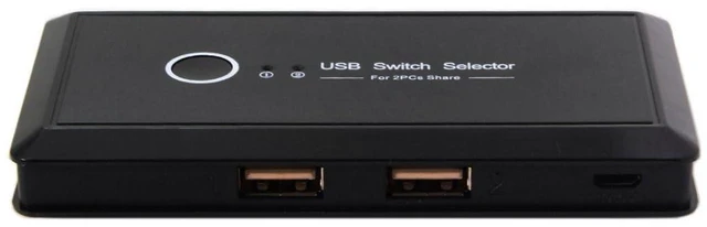 Alt view image 4 of 7 - AJMRTC USB 2.0 KVM Sharing Switch Selector, 2 Computers Share 4 USB Ports, Manual USB Switch for Keyboard, Mouse, Scanner, Printer, U Disk