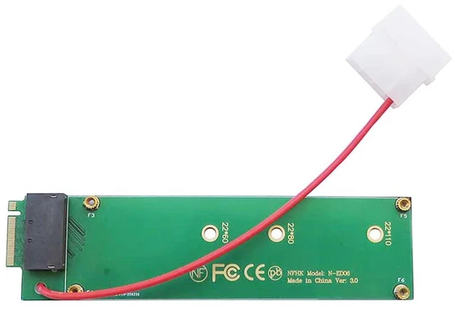 Alt view image 2 of 7 - AJMRTC Ruler 1U GEN-Z EDSFF E1.S Short SSD to NVMe NGFF M-Key PCIe 4X Host Carrier Adapter with External 4Pin Power for Server Storage