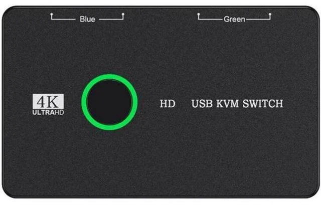Alt view image 6 of 6 - AJMRTC USB KVM Switcher Hub Adapter, 2 Computers Share Keyboard Mouse Printer Flash Drive Scanner, One Button USB Splitter Selector, Plug and Play