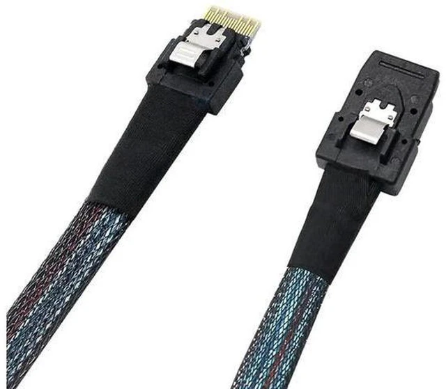 Main image of AJMRTC 2Pcs SFF-8654 4i 38Pin to SFF-8087 Mini SAS Cable, SlimLine SAS 4.0 Host Adapter Cable for Server RAID HBA Storage System