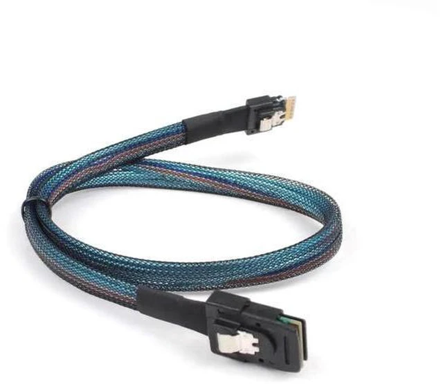 Alt view image 5 of 5 - AJMRTC 2Pcs SFF-8654 4i 38Pin to SFF-8087 Mini SAS Cable, SlimLine SAS 4.0 Host Adapter Cable for Server RAID HBA Storage System