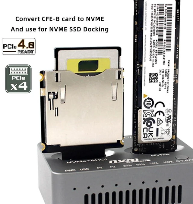 Alt view image 6 of 7 - AJMRTC NGFF M.2 M-Key NVMe to CFexpress Type B Adapter, Full Speed PCIe Expansion CFB Card Converter, Works for Canon R5 Nikon Z6 Z7 Camera Memory Storage