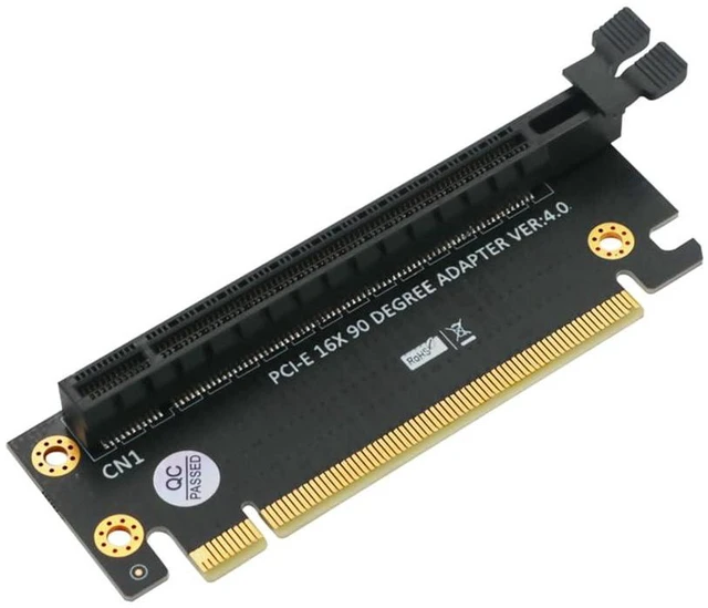 Alt view image 7 of 7 - AJMRTC PCIe 4.0 x16 90 Degree High Speed Riser Card, PCI-Express 3.0 / 4.0 Right Angle Adapter for 1U & 2U Server Chassis