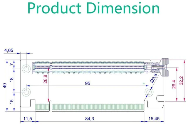 Alt view image 2 of 7 - AJMRTC PCIe 4.0 x16 90 Degree High Speed Riser Card, PCI-Express 3.0 / 4.0 Right Angle Adapter for 1U & 2U Server Chassis