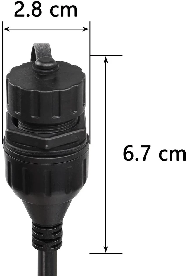 Alt view image 5 of 7 - AJMRTC 1FT RJ11 RJ12 6P6C Male to Female Panel Mount Waterproof Extension Phone Cord, Weatherproof Telephone Cable for Outdoor Wall Mount Phone Connection, Data & Voice Transmission
