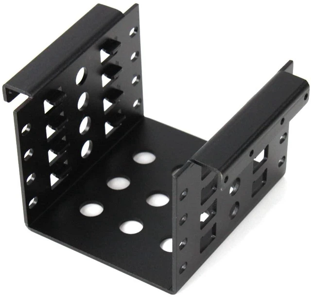 Main image of AJMRTC 4-Bay 2.5" SSD HDD to 3.5" Floppy Drive Bay Mounting Adapter Bracket, Aluminum Alloy Internal Hard Drive Caddy Holder, Black for PC Case Internal Storage Upgrade