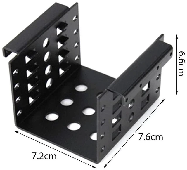 Alt view image 5 of 5 - AJMRTC 4-Bay 2.5" SSD HDD to 3.5" Floppy Drive Bay Mounting Adapter Bracket, Aluminum Alloy Internal Hard Drive Caddy Holder, Black for PC Case Internal Storage Upgrade
