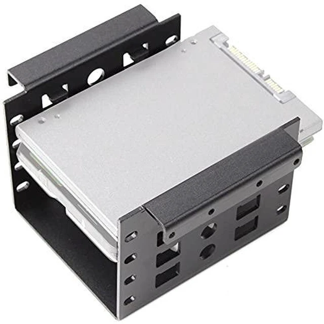 Alt view image 2 of 5 - AJMRTC 4-Bay 2.5" SSD HDD to 3.5" Floppy Drive Bay Mounting Adapter Bracket, Aluminum Alloy Internal Hard Drive Caddy Holder, Black for PC Case Internal Storage Upgrade