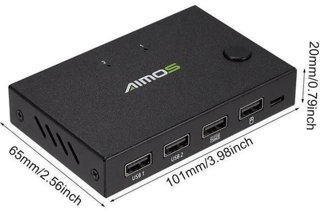 Alt view image 3 of 6 - AJMRTC 2 Port USB HDMI KVM Switch, 2 Computers Share Keyboard Mouse Printer, Plug and Play 4K Video KVM Switcher for Desktop Laptop Monitor