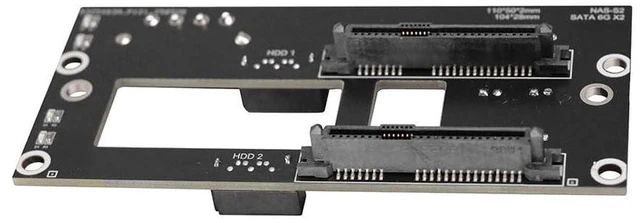 Alt view image 4 of 7 - AJMRTC NAS-S 2Bay SATA Hard Drive Backplane, SATA III 6Gbps Storage Server Adapter Board, Supports 2.5" & 3.5" SATA HDD SSD, SATA 7P Interface Hot Swap Backplane for Custom NAS Chassis