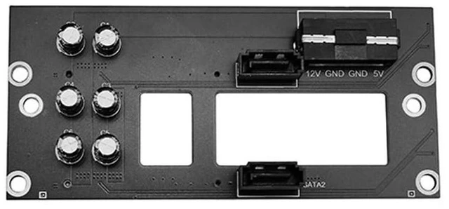 Alt view image 2 of 7 - AJMRTC NAS-S 2Bay SATA Hard Drive Backplane, SATA III 6Gbps Storage Server Adapter Board, Supports 2.5" & 3.5" SATA HDD SSD, SATA 7P Interface Hot Swap Backplane for Custom NAS Chassis
