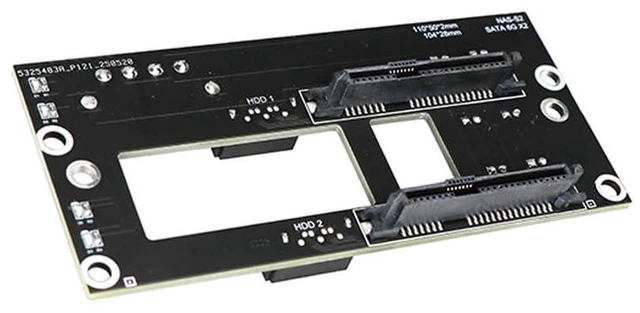 Alt view image 7 of 7 - AJMRTC NAS-S 2Bay SATA Hard Drive Backplane, SATA III 6Gbps Storage Server Adapter Board, Supports 2.5" & 3.5" SATA HDD SSD, SATA 7P Interface Hot Swap Backplane for Custom NAS Chassis