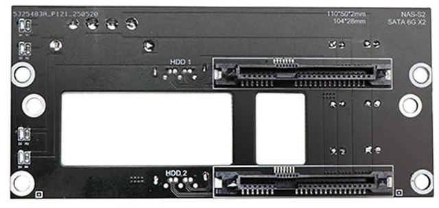 Alt view image 5 of 7 - AJMRTC NAS-S 2Bay SATA Hard Drive Backplane, SATA III 6Gbps Storage Server Adapter Board, Supports 2.5" & 3.5" SATA HDD SSD, SATA 7P Interface Hot Swap Backplane for Custom NAS Chassis