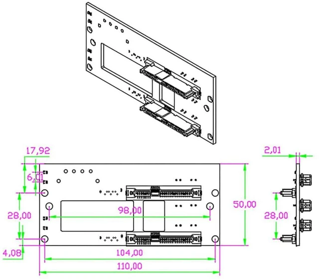 Alt view image 3 of 7 - AJMRTC NAS-S 2Bay SATA Hard Drive Backplane, SATA III 6Gbps Storage Server Adapter Board, Supports 2.5" & 3.5" SATA HDD SSD, SATA 7P Interface Hot Swap Backplane for Custom NAS Chassis
