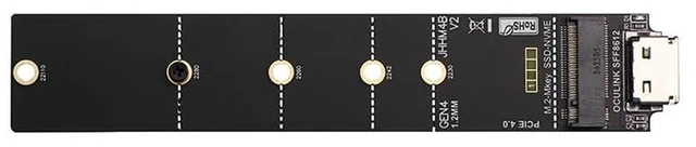 Alt view image 5 of 7 - AJMRTC M4B OCuLink SFF-8612 Female to M.2 M-Key NVMe SSD Adapter Card, PCIe 4.0 x4 High-Speed Converter, Compatible with 2230 2242 2260 2280 M.2 NVMe SSD for Server Workstation