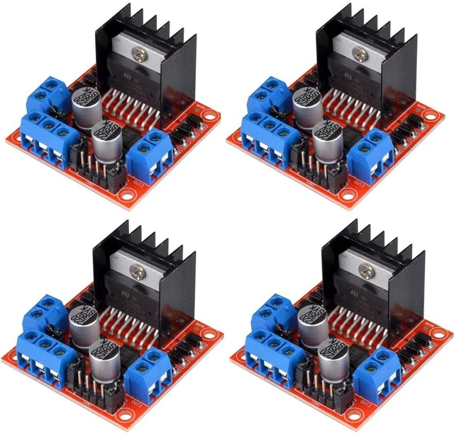 Main image of AJMRTC 4PCS L298N Dual H-Bridge Motor Driver Module, DC Stepper Motor Controller Board, PWM Speed Control Module for Arduino ESP32 STM32 Robot DIY Project
