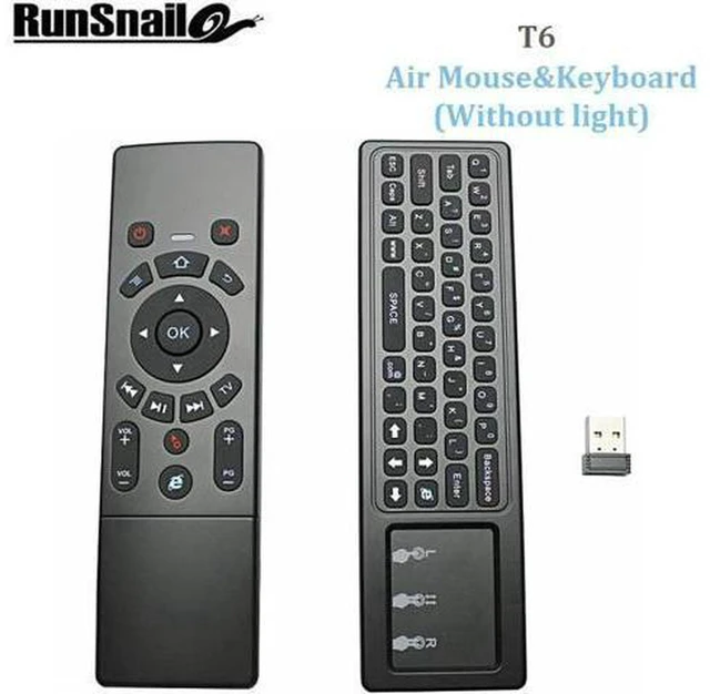 Alt view image 5 of 6 - AJMRTC T6 Air Mouse Remote Control, 2.4G Wireless Keyboard with Touchpad, 6-Axis Gyro Smart TV Remote for Android TV Box M8S PRO, H96 PRO, Mini PC, HTPC