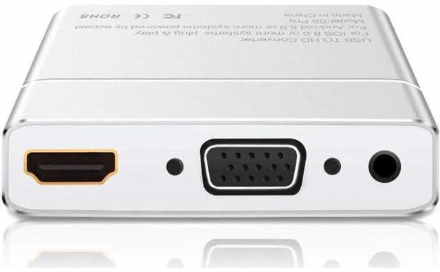 Alt view image 3 of 6 - AJMRTC S8Pro 3-in-1 Digital USB to HDMI VGA + 3.5mm Audio Converter, 1080P Full HD TV Dongle AV Adapter, Screen Mirroring Converter for iOS Android Smartphone Tablet to TV Monitor Projector