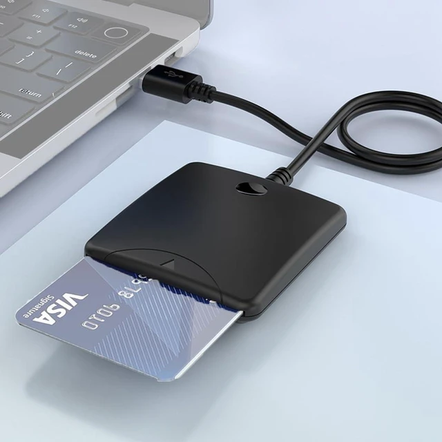 Alt view image 7 of 7 - AJMRTC CR334 USB2.0 Smart Card Reader, ISO7816 Contact Chip Card Reader, Supports IC ID SIM ATM Bank Card, EMV Chip Card, Compatible with Windows 7/8/10 and Linux