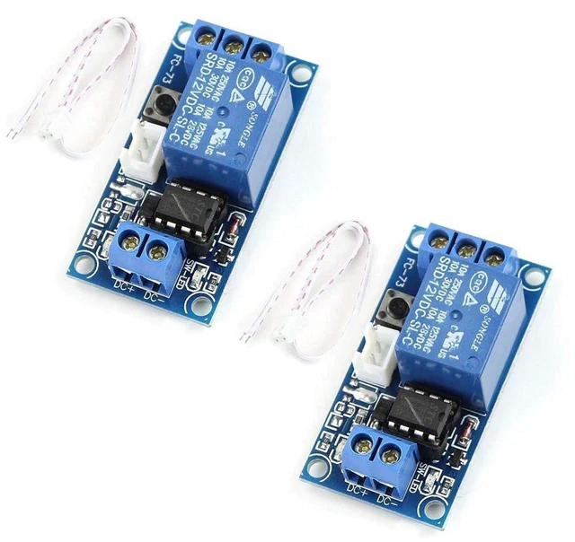Main image of AJMRTC 2pcs 12V Single Bistable Self-Locking Relay Module, Push Button Latch Relay, Trigger to Start Stop Switch Controller for DIY Electronic Circuit