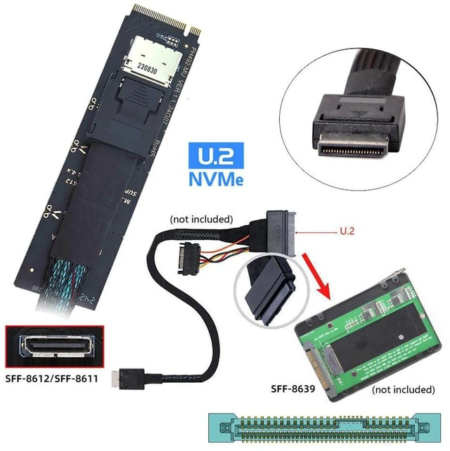 Alt view image 5 of 7 - AJMRTC PCIe 4.0 M.2 M-Key to OCuLink SFF-8612 SFF-8611 Vertical Host Adapter, 2280 NVMe M.2 Adapter for U.2 NVMe SSD and eGPU External Graphics Expansion