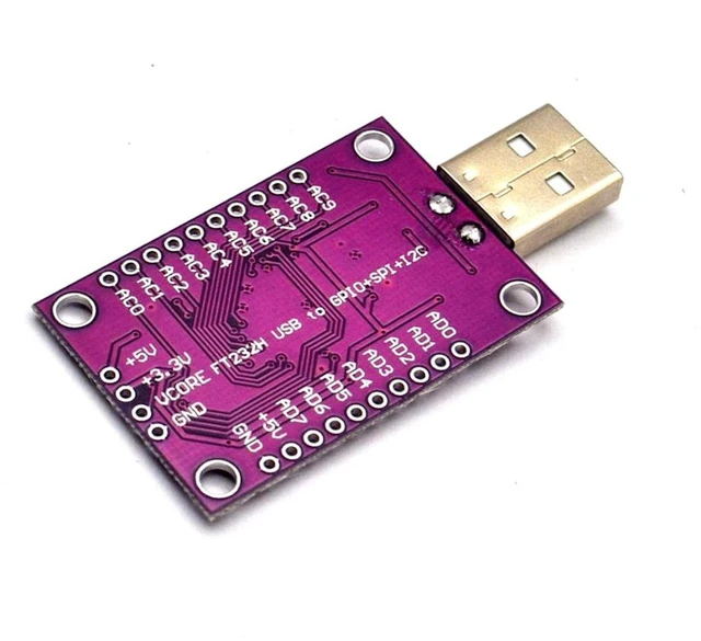 Alt view image 4 of 6 - AJMRTC FT232H High Speed Multifunction USB Adapter Module, USB 2.0 Hi-Speed to JTAG UART FIFO SPI I2C Bit-Bang Converter, MPSSE Debug Board for FPGA MCU Program and Test