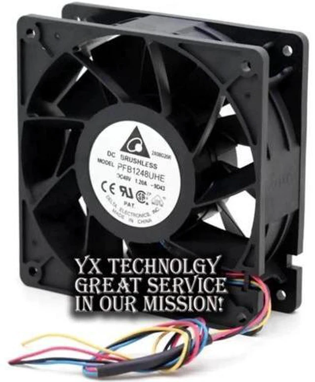 Alt view image 3 of 3 - AJMRTC Delta PFB1248UHE 12038 PWM Cooling Fan, 120×120×38mm DC 48V 1.20A 4-Wire PWM Tachometer High Airflow Ball Bearing Axial Fan for Server Inverter Industrial Chassis
