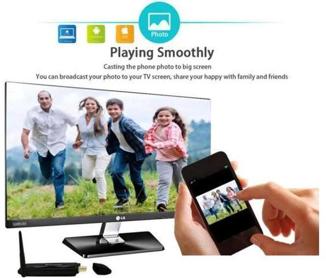 Alt view image 6 of 6 - AJMRTC HD 1080P WiFi Display HDMI Streaming Adapter, Wireless Screen Mirroring Dongle Support AirPlay Miracast DLNA, Wireless HDMI Streaming Media Receiver for iOS Android Windows TV Projector