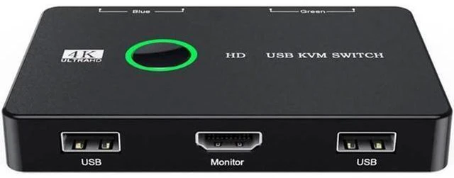 Alt view image 3 of 6 - AJMRTC 2 Port USB KVM Switch Selector, 2 In 1 Out USB Sharing Controller, Share Keyboard Mouse Printer Scanner USB Flash Drive for 2 Computers, Plug and Play USB Peripheral Switch Box